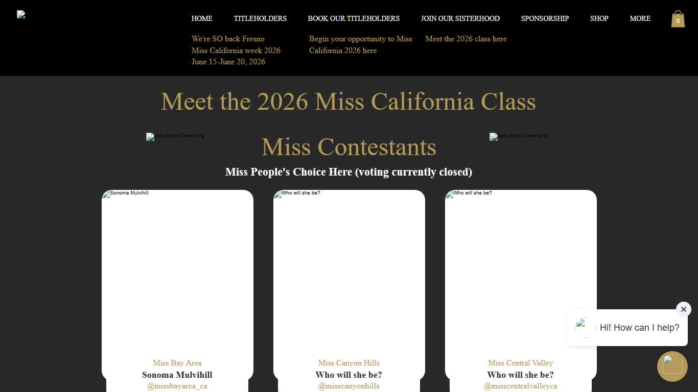 OUR 2026 CONTESTANTS Miss California